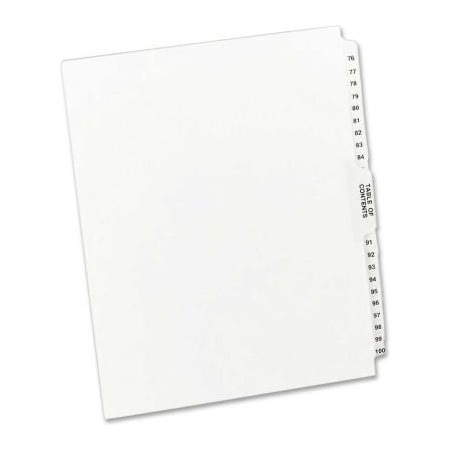 Avery Dennison Avery Premium Collated Legal Exhibit Divider, Printed 76 to 100, 8.5"x11", 26 Tabs, White/White 11397